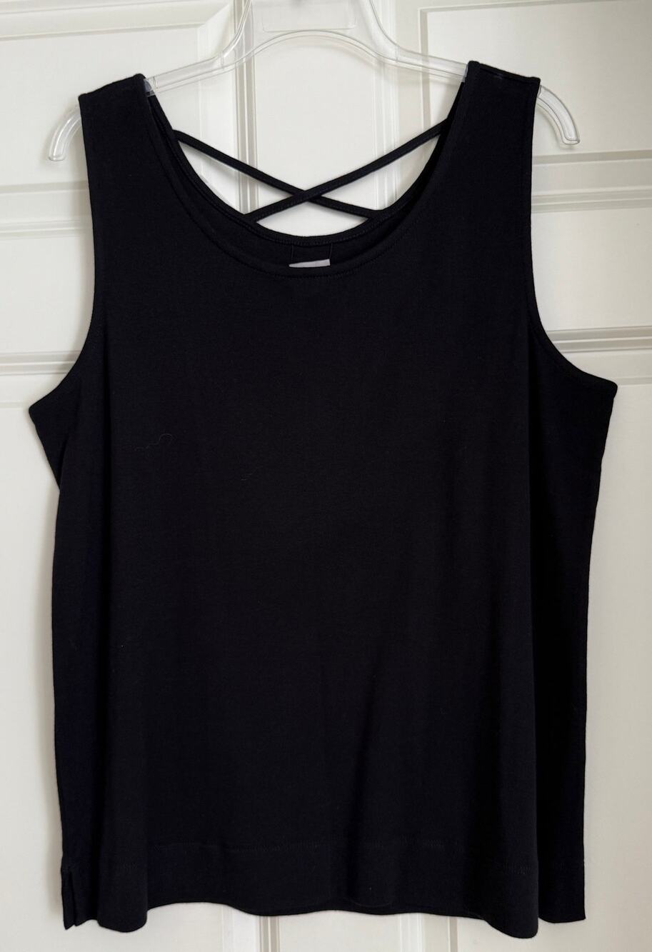 Chico's NWT Pima Cotton Convertible Tank Top - Black XL